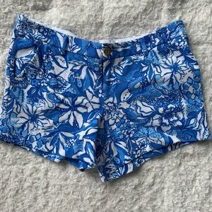 Lilly Pulitzer Callahan Stretch Shorts in Blue Tang—Size 12